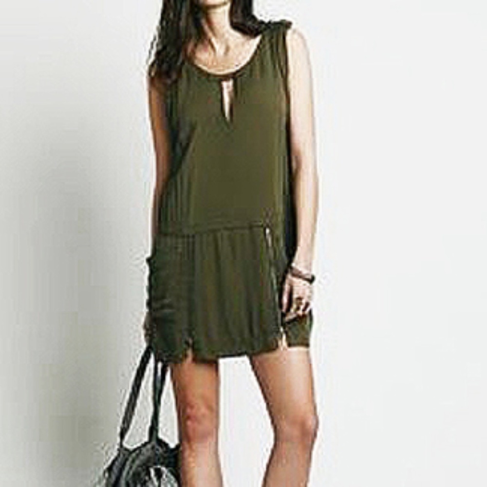 FREE PEOPLE Kaya Mini-Dress, Olive, 0